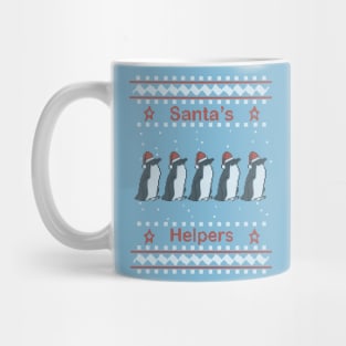 Santas Helpers Knitted Penguins Christmas Sweaters Mug